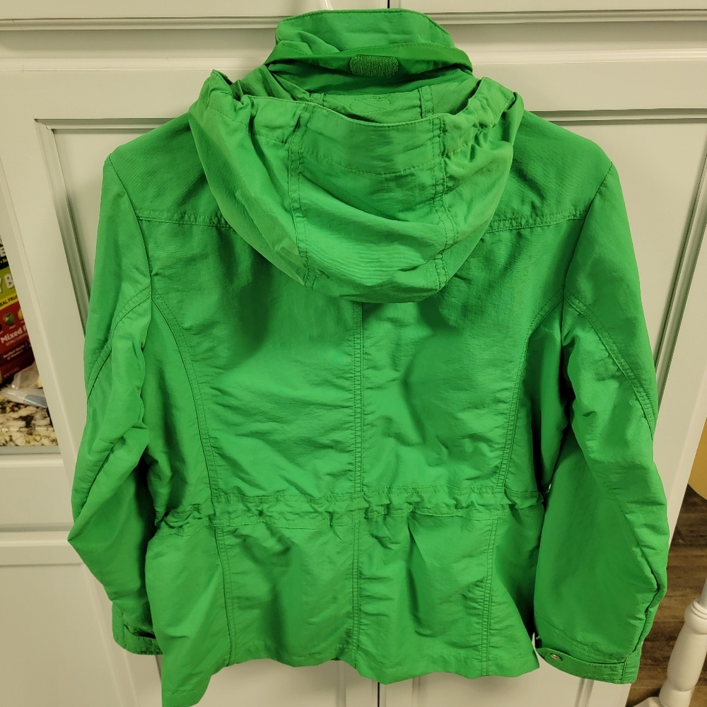 Lands End Womens Size S Rain Jacket Windbreaker Green Nylon Hooded Lightweight - Picture 13 of 16
